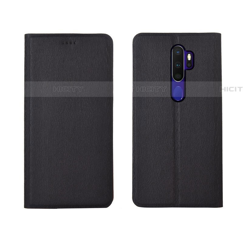 Custodia Portafoglio In Pelle Cover con Supporto L04 per Oppo A11 Nero