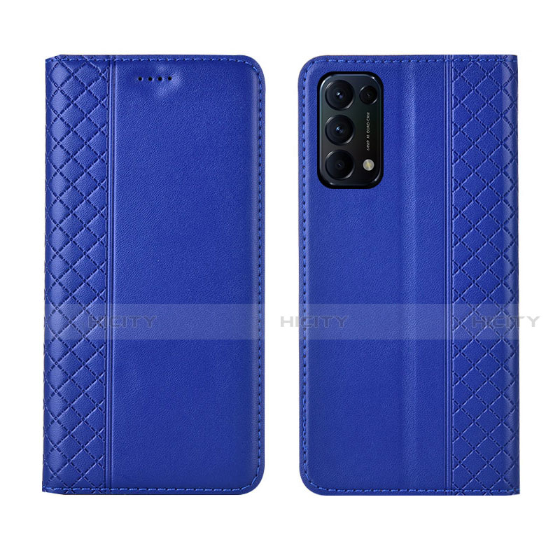 Custodia Portafoglio In Pelle Cover con Supporto L04 per Oppo Find X3 Lite 5G Blu