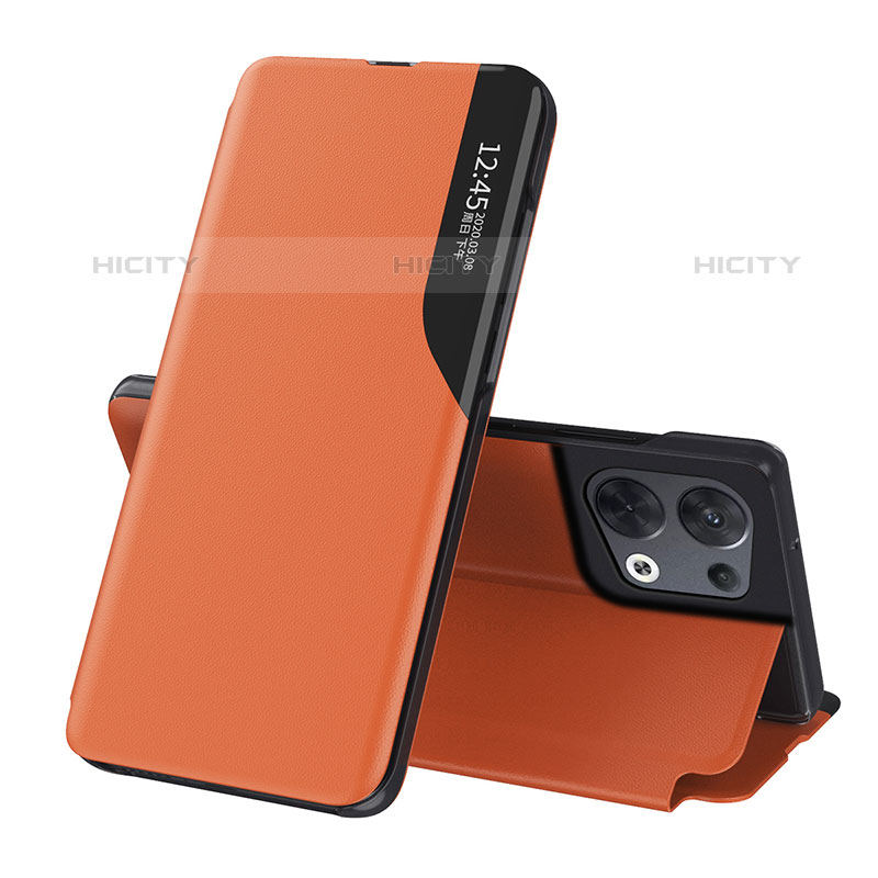 Custodia Portafoglio In Pelle Cover con Supporto L04 per Oppo Reno9 Pro 5G Arancione