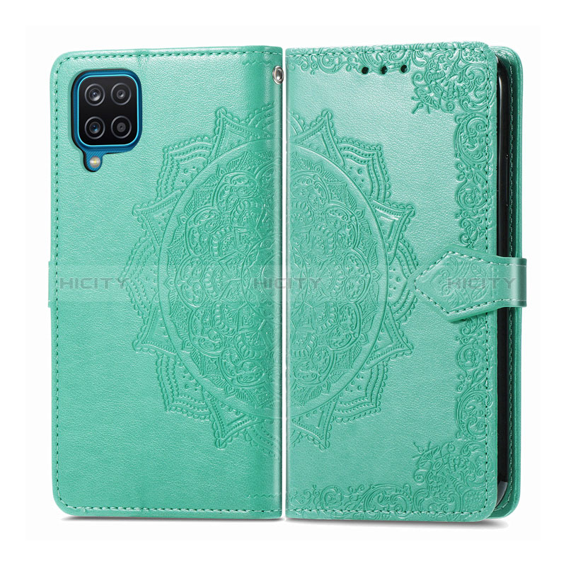 Custodia Portafoglio In Pelle Cover con Supporto L04 per Samsung Galaxy A12 Nacho Verde Pastello