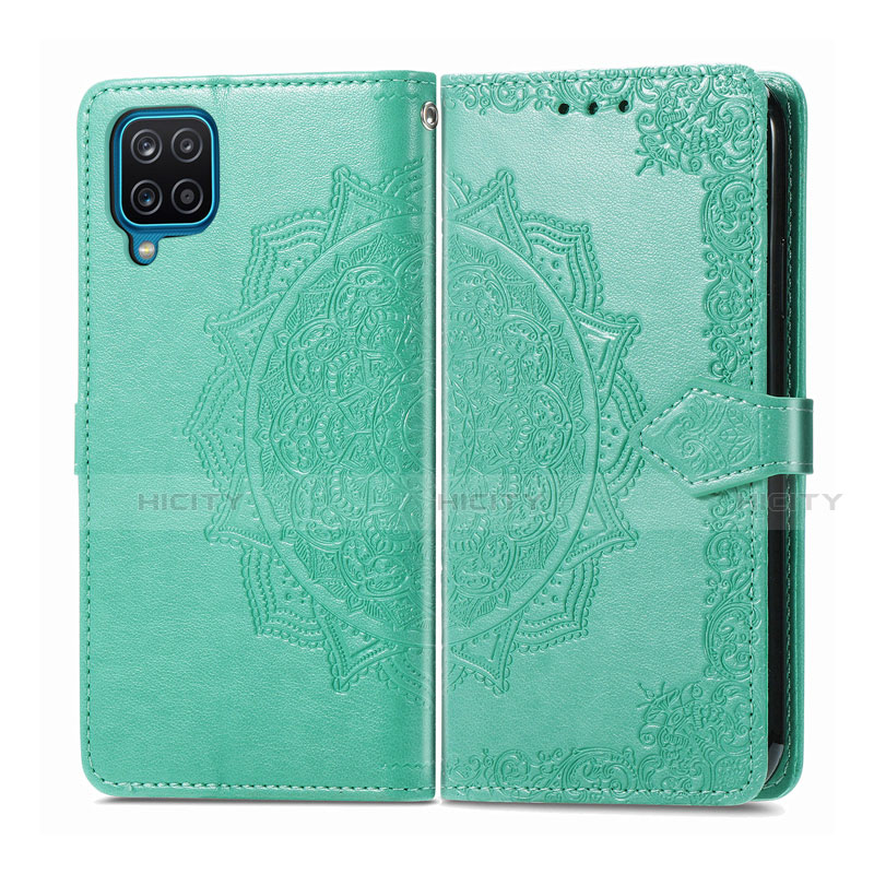 Custodia Portafoglio In Pelle Cover con Supporto L04 per Samsung Galaxy A12 Verde Pastello