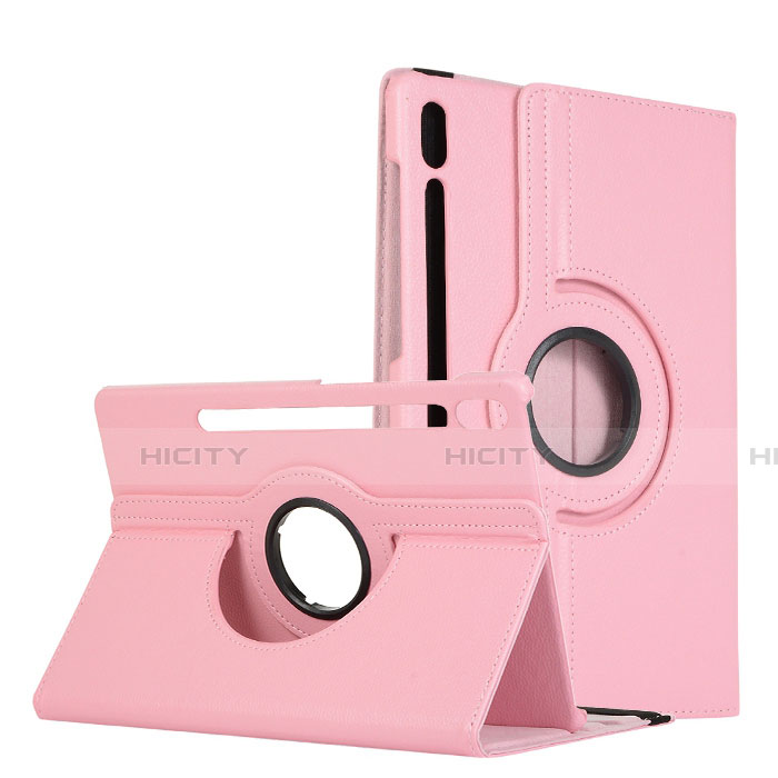 Custodia Portafoglio In Pelle Cover con Supporto L04 per Samsung Galaxy Tab S6 10.5 SM-T860 Rosa