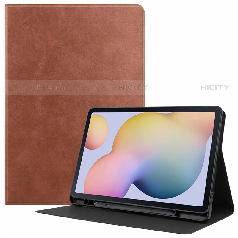 Custodia Portafoglio In Pelle Cover con Supporto L04 per Samsung Galaxy Tab S7 11 Wi-Fi SM-T870 Marrone