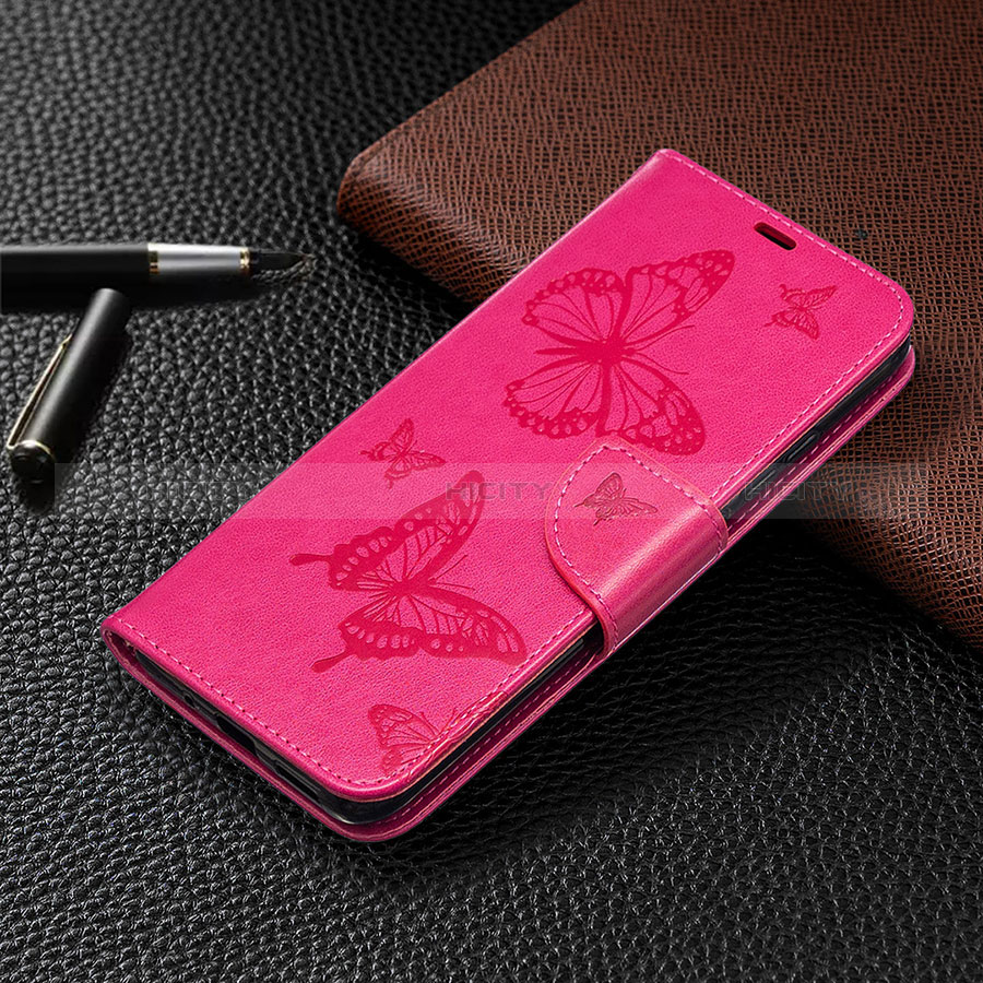 Custodia Portafoglio In Pelle Cover con Supporto L04 per Xiaomi POCO C3 Rosa Caldo