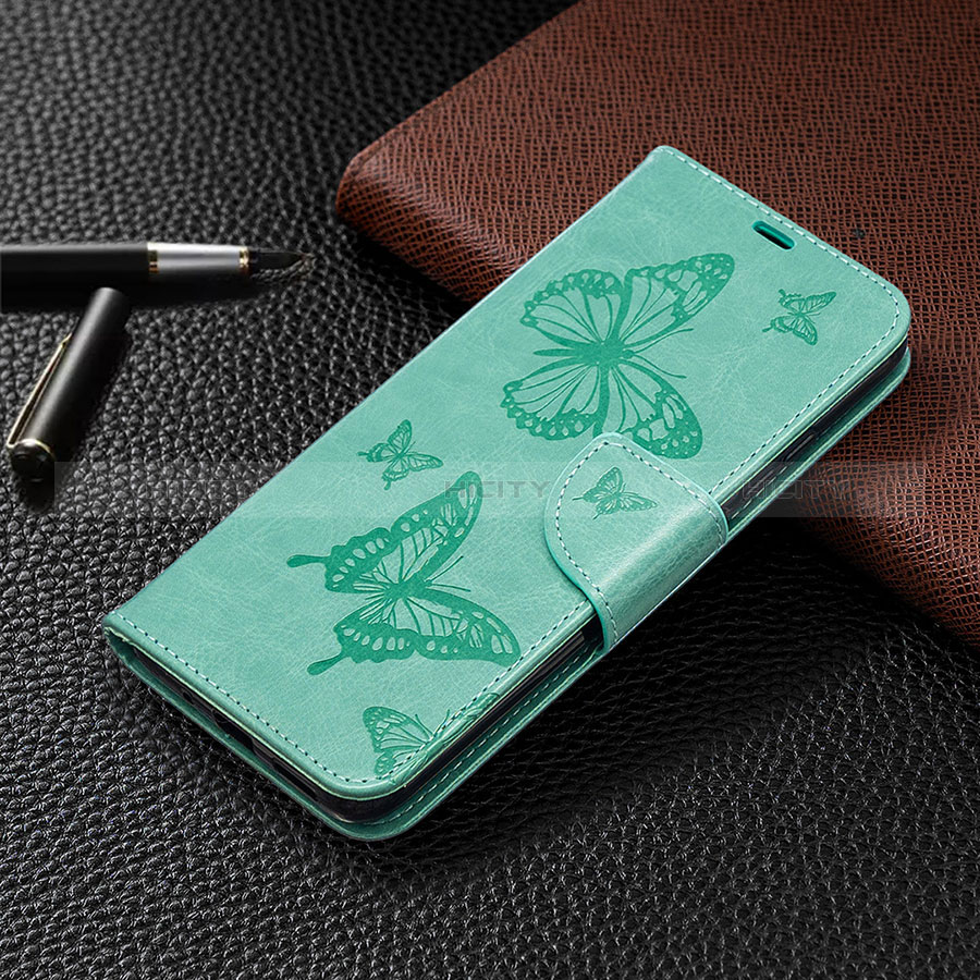 Custodia Portafoglio In Pelle Cover con Supporto L04 per Xiaomi POCO C3 Verde Pastello