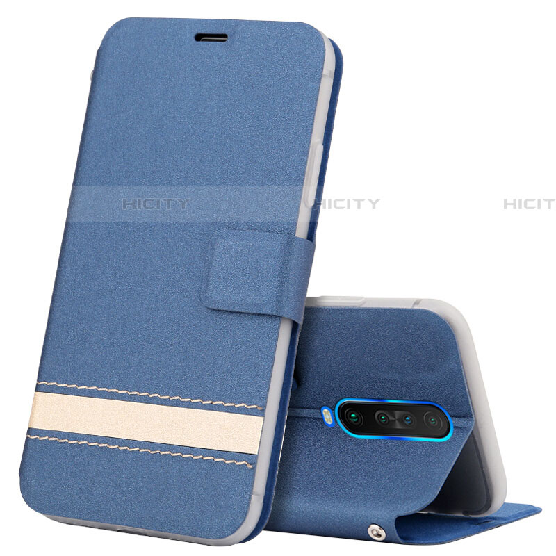 Custodia Portafoglio In Pelle Cover con Supporto L04 per Xiaomi Redmi K30 4G Blu