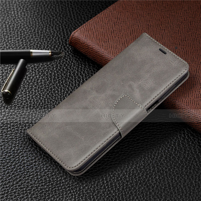 Custodia Portafoglio In Pelle Cover con Supporto L04 per Xiaomi Redmi Note 9 Pro Max Grigio