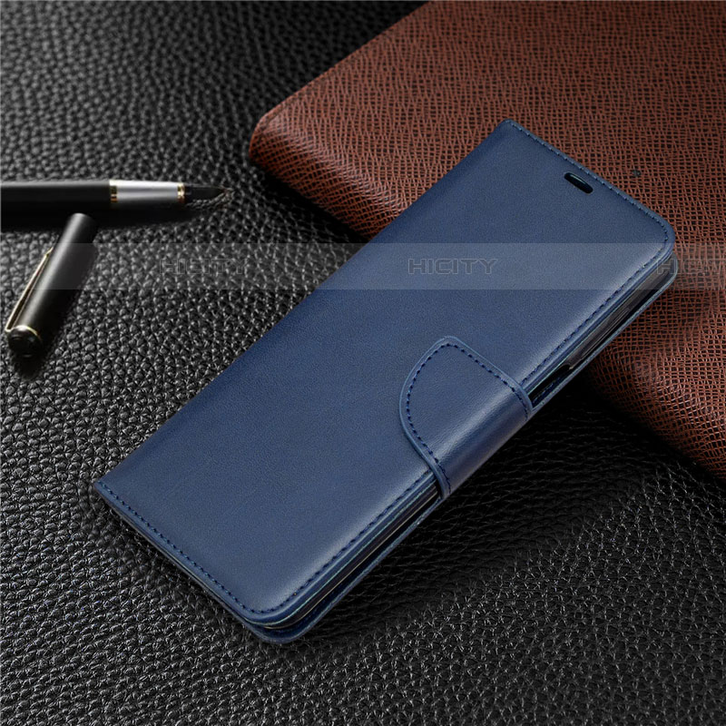 Custodia Portafoglio In Pelle Cover con Supporto L04 per Xiaomi Redmi Note 9S Blu