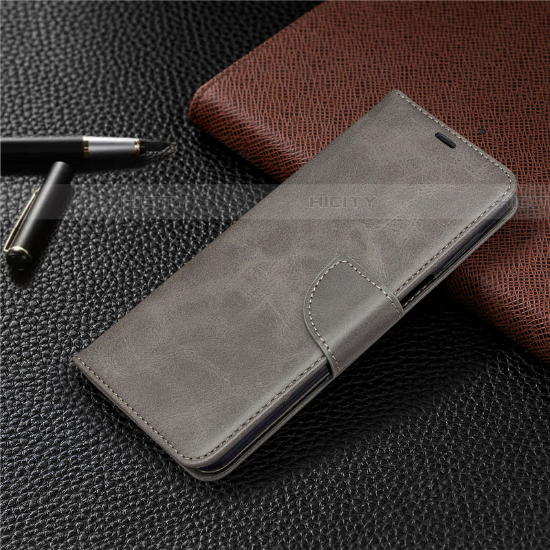 Custodia Portafoglio In Pelle Cover con Supporto L04 per Xiaomi Redmi Note 9S Grigio