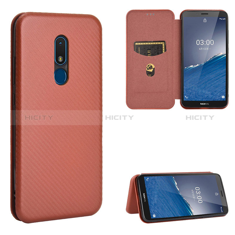 Custodia Portafoglio In Pelle Cover con Supporto L04Z per Nokia C3