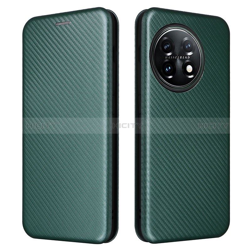 Custodia Portafoglio In Pelle Cover con Supporto L04Z per OnePlus 11 5G Verde