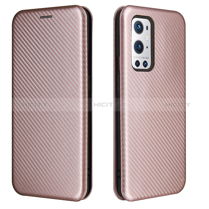 Custodia Portafoglio In Pelle Cover con Supporto L04Z per OnePlus 9 Pro 5G Oro Rosa