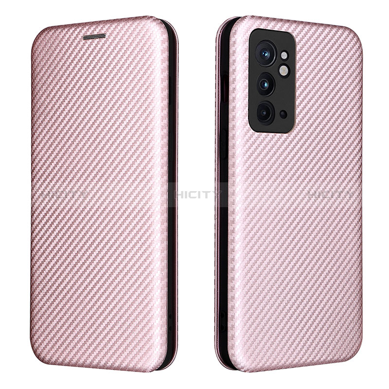 Custodia Portafoglio In Pelle Cover con Supporto L04Z per OnePlus 9RT 5G Oro Rosa