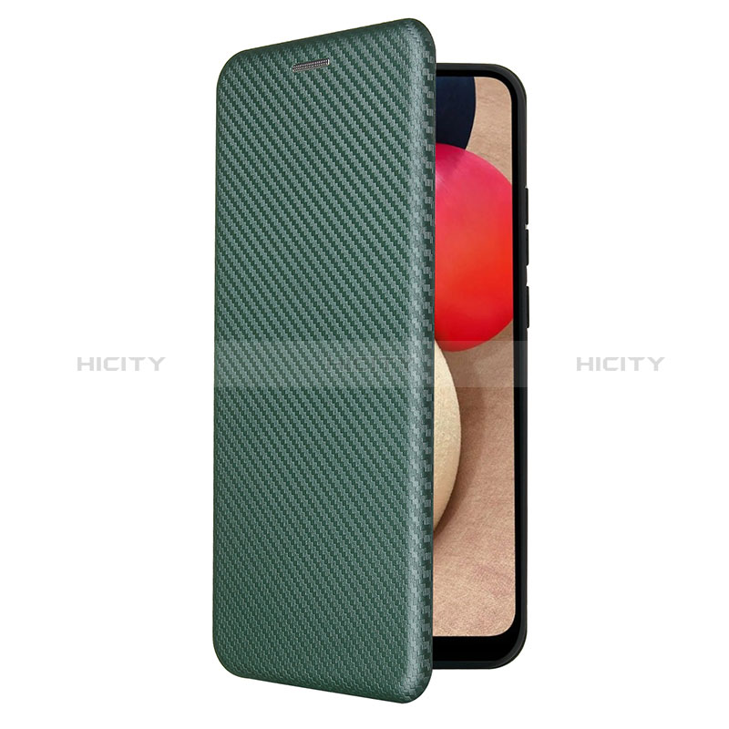 Custodia Portafoglio In Pelle Cover con Supporto L04Z per Samsung Galaxy A02s Verde