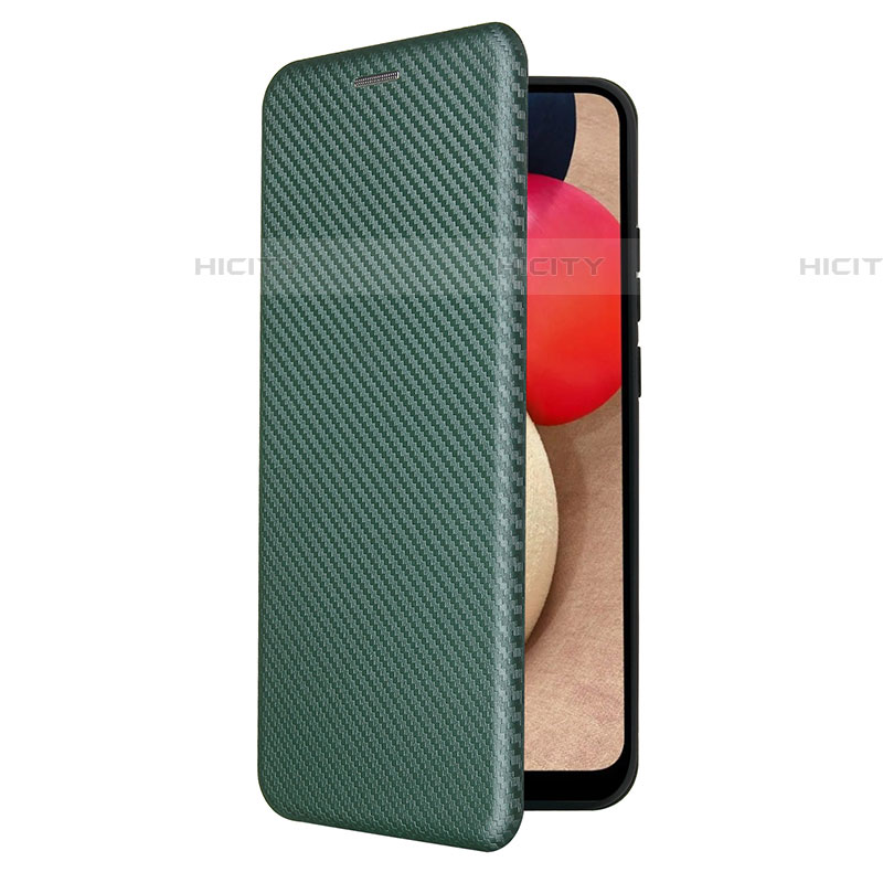 Custodia Portafoglio In Pelle Cover con Supporto L04Z per Samsung Galaxy A03s Verde