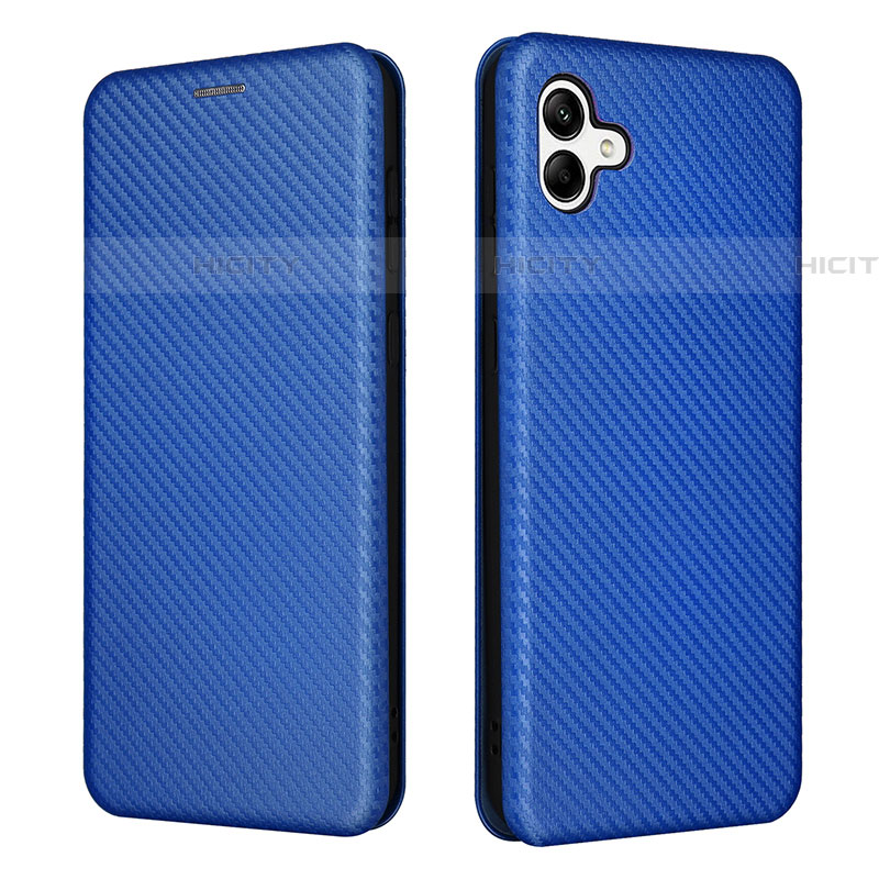 Custodia Portafoglio In Pelle Cover con Supporto L04Z per Samsung Galaxy A04E Blu