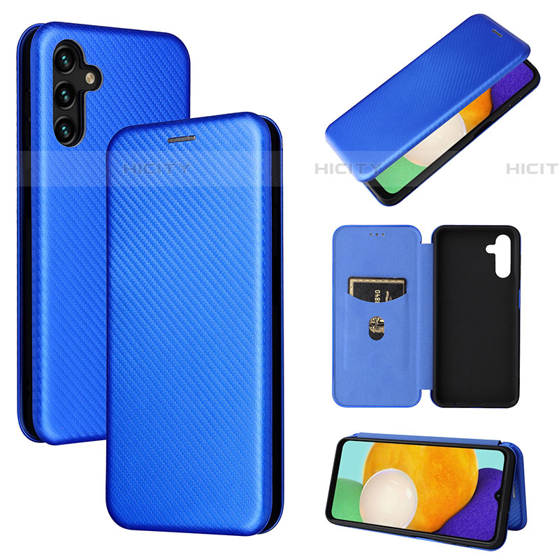 Custodia Portafoglio In Pelle Cover con Supporto L04Z per Samsung Galaxy A04s Blu