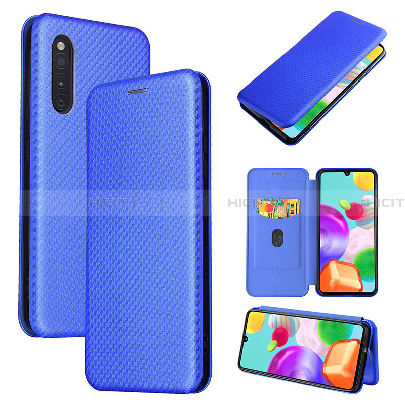 Custodia Portafoglio In Pelle Cover con Supporto L04Z per Samsung Galaxy A41 SC-41A Blu