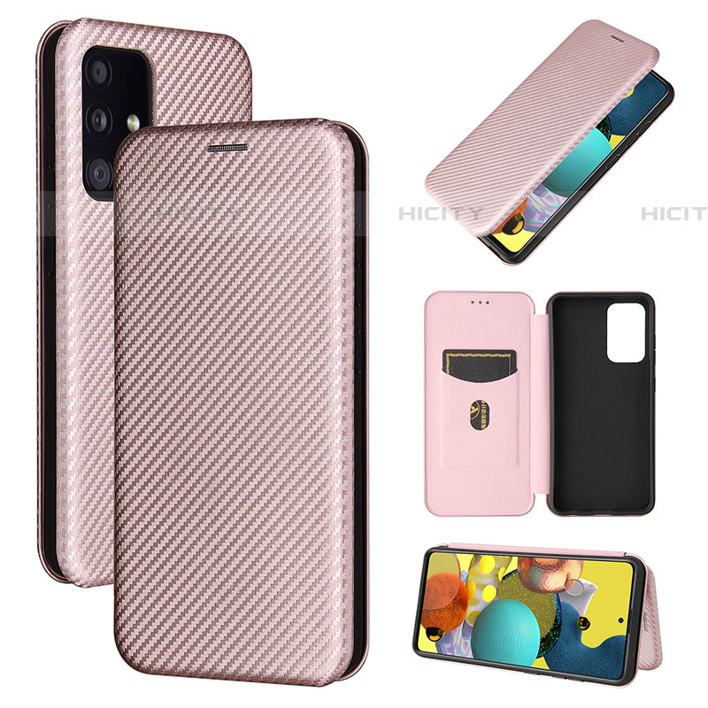 Custodia Portafoglio In Pelle Cover con Supporto L04Z per Samsung Galaxy A52 5G Oro Rosa