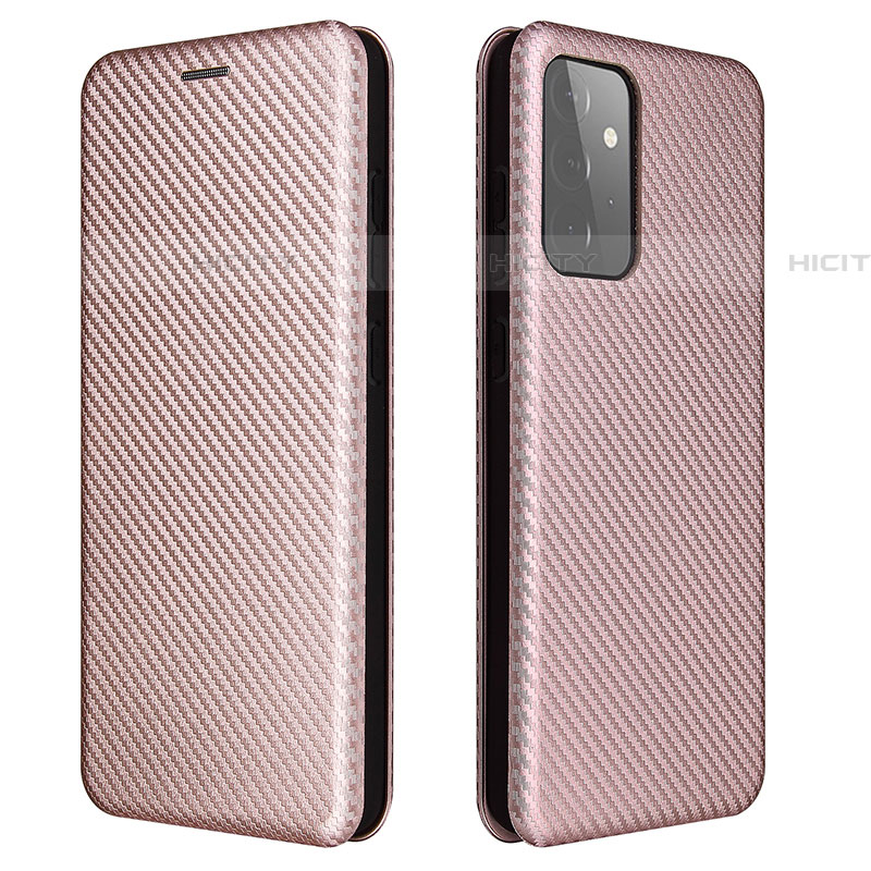 Custodia Portafoglio In Pelle Cover con Supporto L04Z per Samsung Galaxy A72 4G Oro Rosa