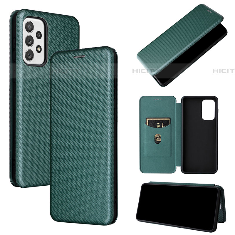 Custodia Portafoglio In Pelle Cover con Supporto L04Z per Samsung Galaxy A73 5G Verde