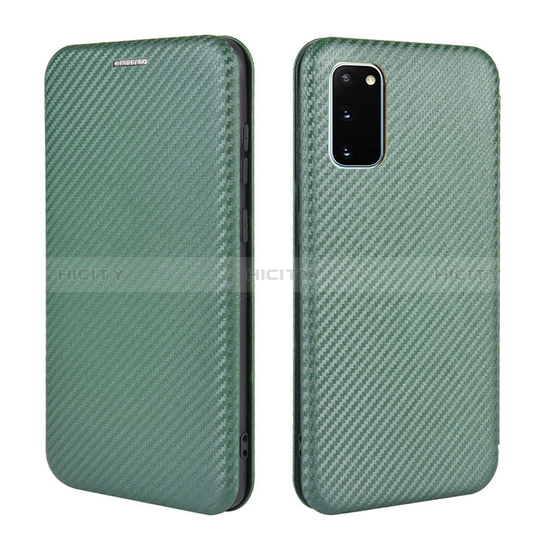 Custodia Portafoglio In Pelle Cover con Supporto L04Z per Samsung Galaxy S20 FE (2022) 5G Verde