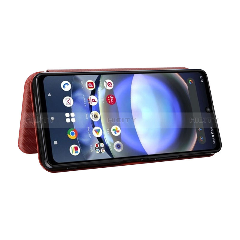 Custodia Portafoglio In Pelle Cover con Supporto L04Z per Sharp Aquos R8