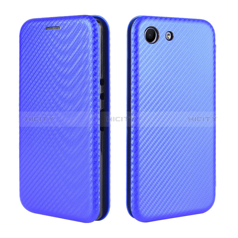 Custodia Portafoglio In Pelle Cover con Supporto L04Z per Sony Xperia Ace Blu