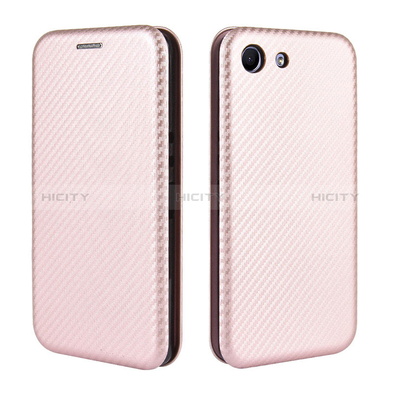 Custodia Portafoglio In Pelle Cover con Supporto L04Z per Sony Xperia Ace Oro Rosa