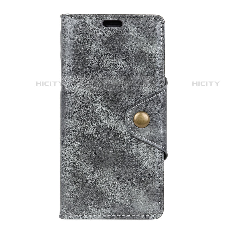 Custodia Portafoglio In Pelle Cover con Supporto L05 per Asus Zenfone Max ZB555KL Grigio