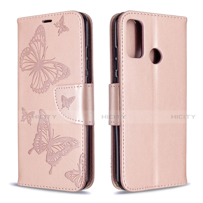 Custodia Portafoglio In Pelle Cover con Supporto L05 per Huawei P Smart (2020) Oro Rosa