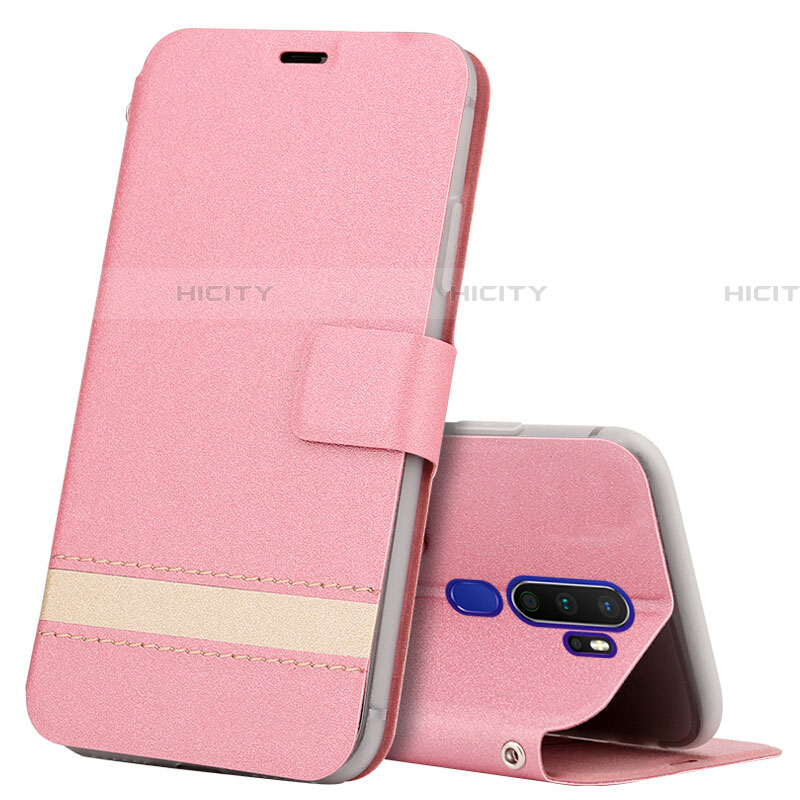 Custodia Portafoglio In Pelle Cover con Supporto L05 per Oppo A11 Rosa