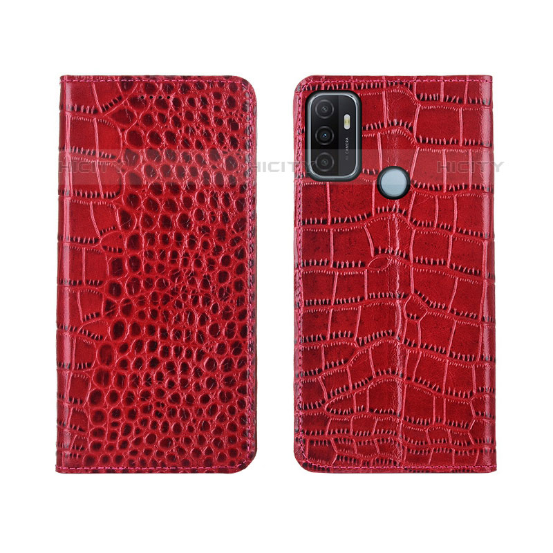 Custodia Portafoglio In Pelle Cover con Supporto L05 per Oppo A11s Rosso