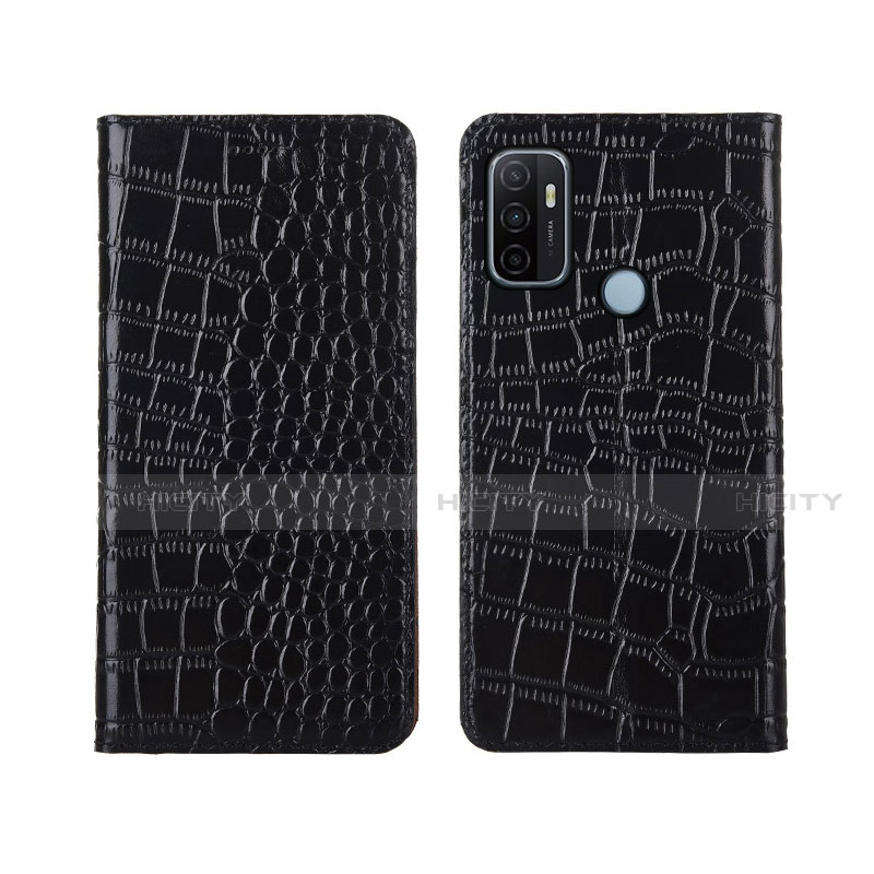 Custodia Portafoglio In Pelle Cover con Supporto L05 per Oppo A33 Nero