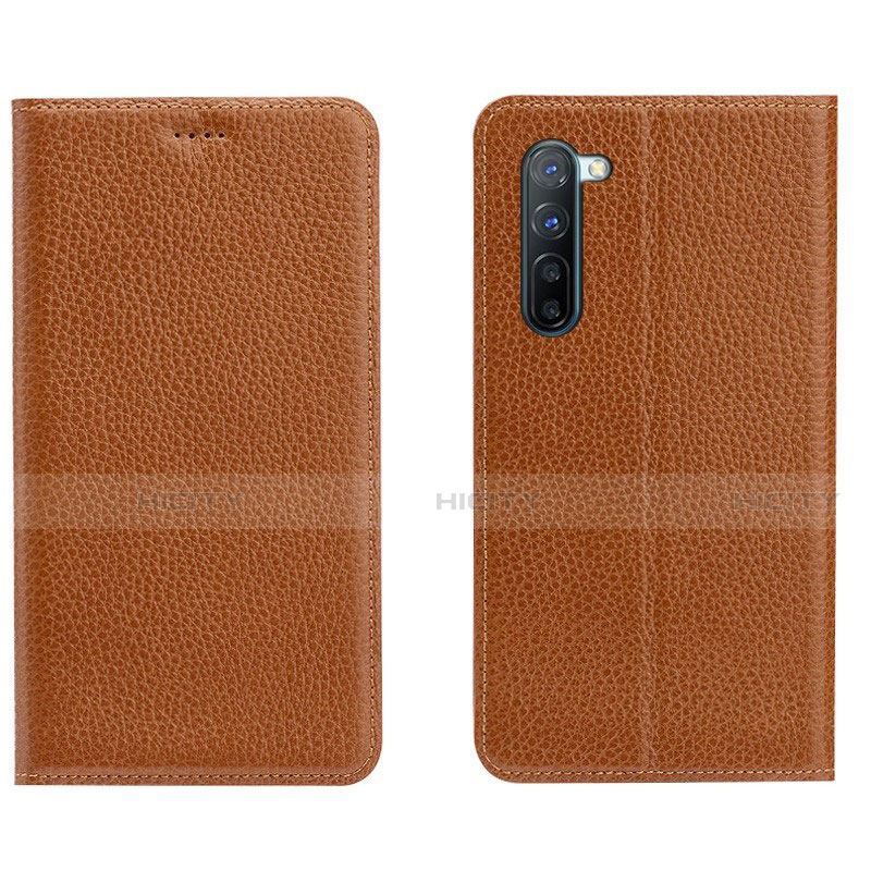 Custodia Portafoglio In Pelle Cover con Supporto L05 per Oppo F15 Arancione