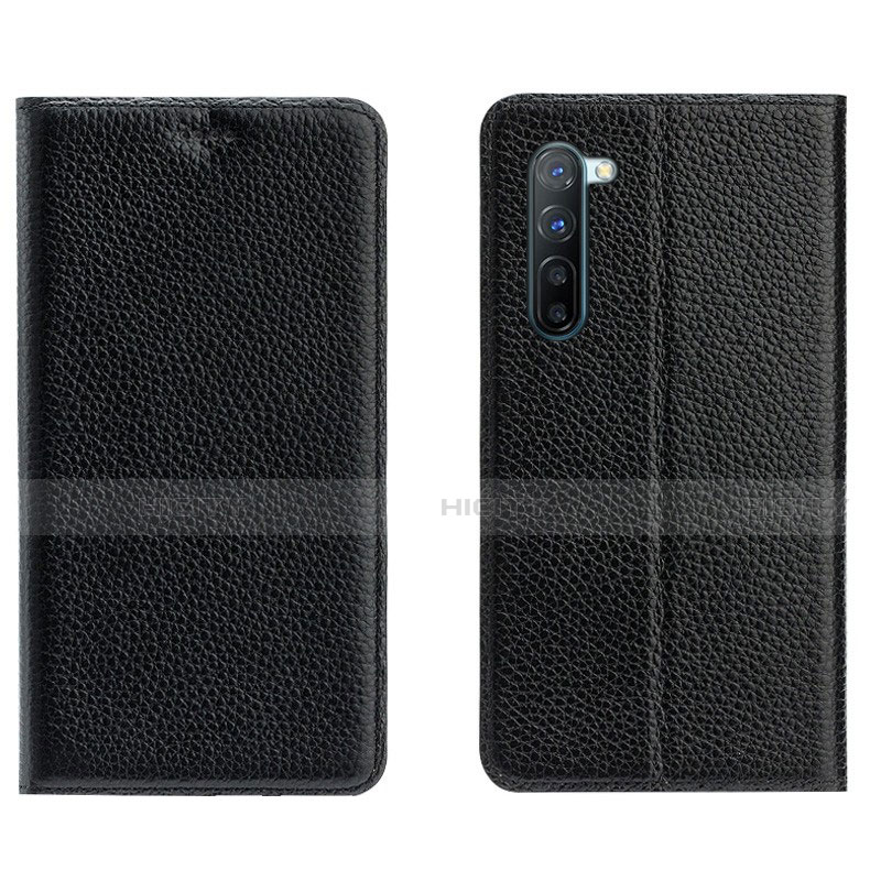 Custodia Portafoglio In Pelle Cover con Supporto L05 per Oppo F15 Nero