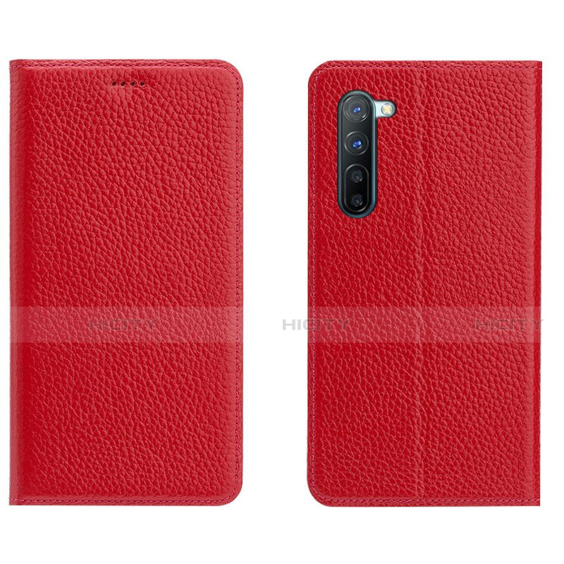 Custodia Portafoglio In Pelle Cover con Supporto L05 per Oppo F15 Rosso