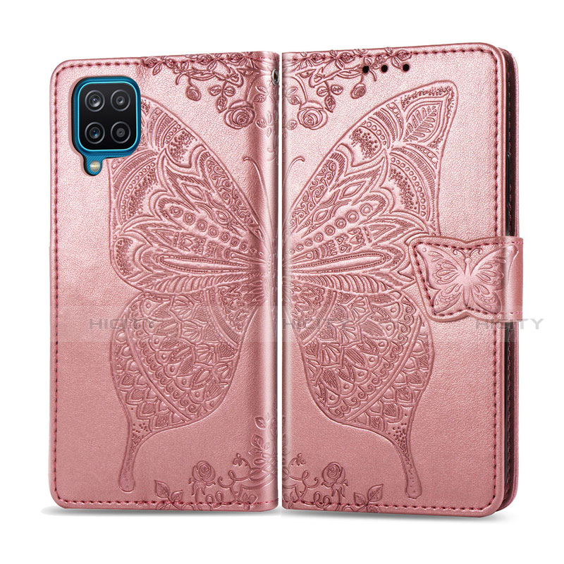 Custodia Portafoglio In Pelle Cover con Supporto L05 per Samsung Galaxy A12 Oro Rosa