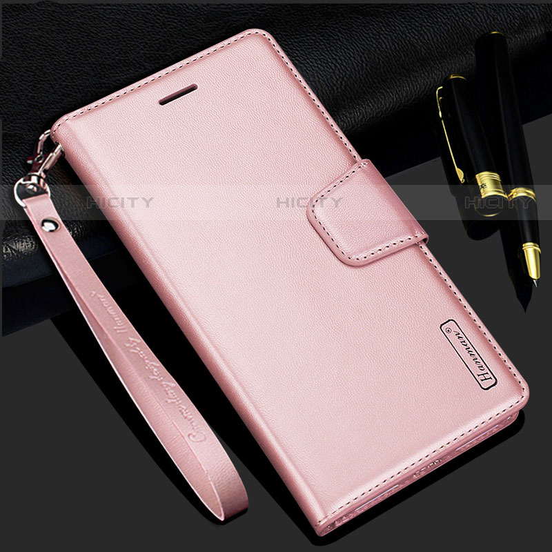 Custodia Portafoglio In Pelle Cover con Supporto L05 per Samsung Galaxy S21 Plus 5G Oro Rosa