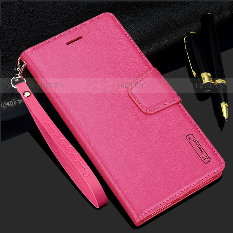 Custodia Portafoglio In Pelle Cover con Supporto L05 per Samsung Galaxy S21 Plus 5G Rosa Caldo