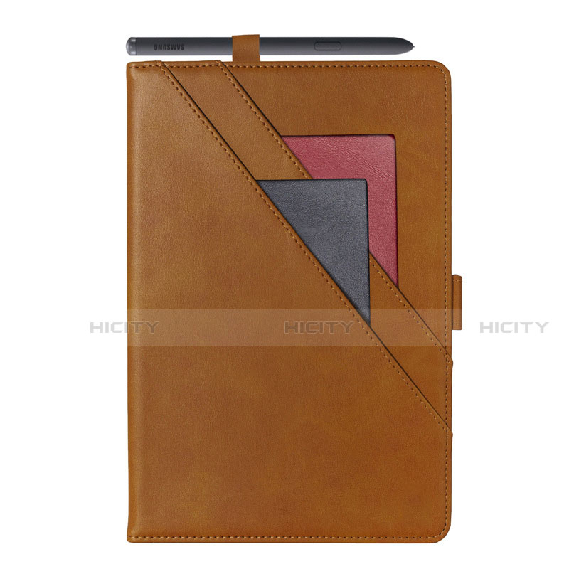 Custodia Portafoglio In Pelle Cover con Supporto L05 per Samsung Galaxy Tab S6 Lite 10.4 SM-P610 Arancione