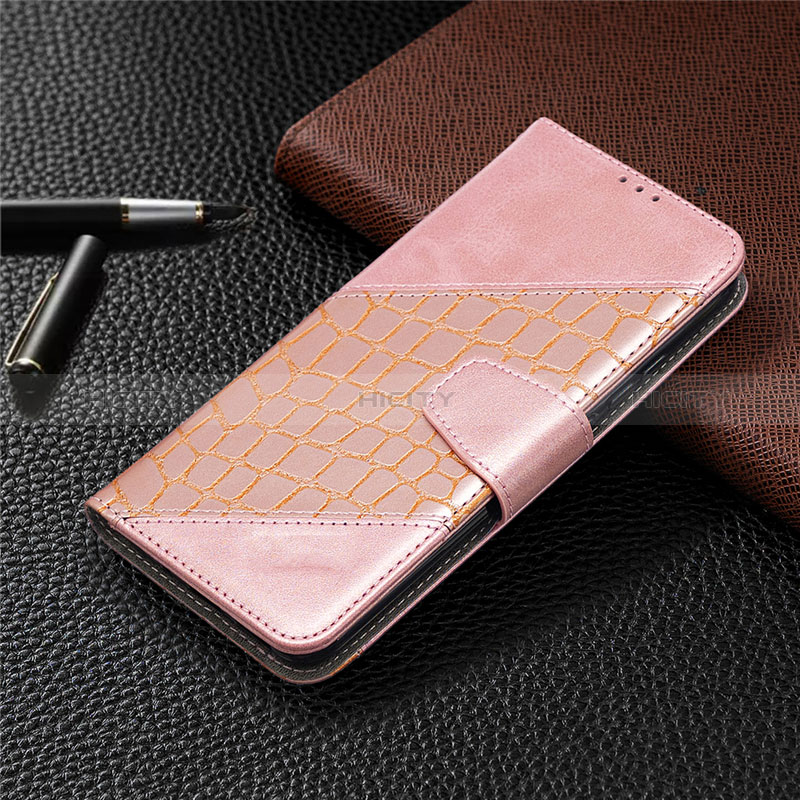 Custodia Portafoglio In Pelle Cover con Supporto L05 per Xiaomi POCO C31 Oro Rosa