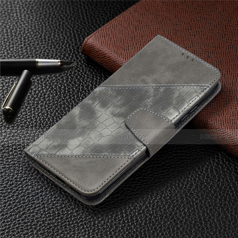 Custodia Portafoglio In Pelle Cover con Supporto L05 per Xiaomi Redmi 9C NFC Grigio