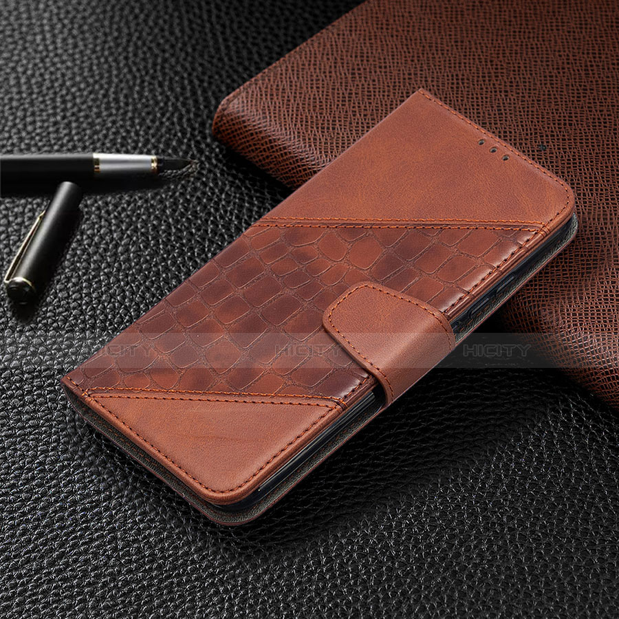 Custodia Portafoglio In Pelle Cover con Supporto L05 per Xiaomi Redmi 9C NFC Marrone