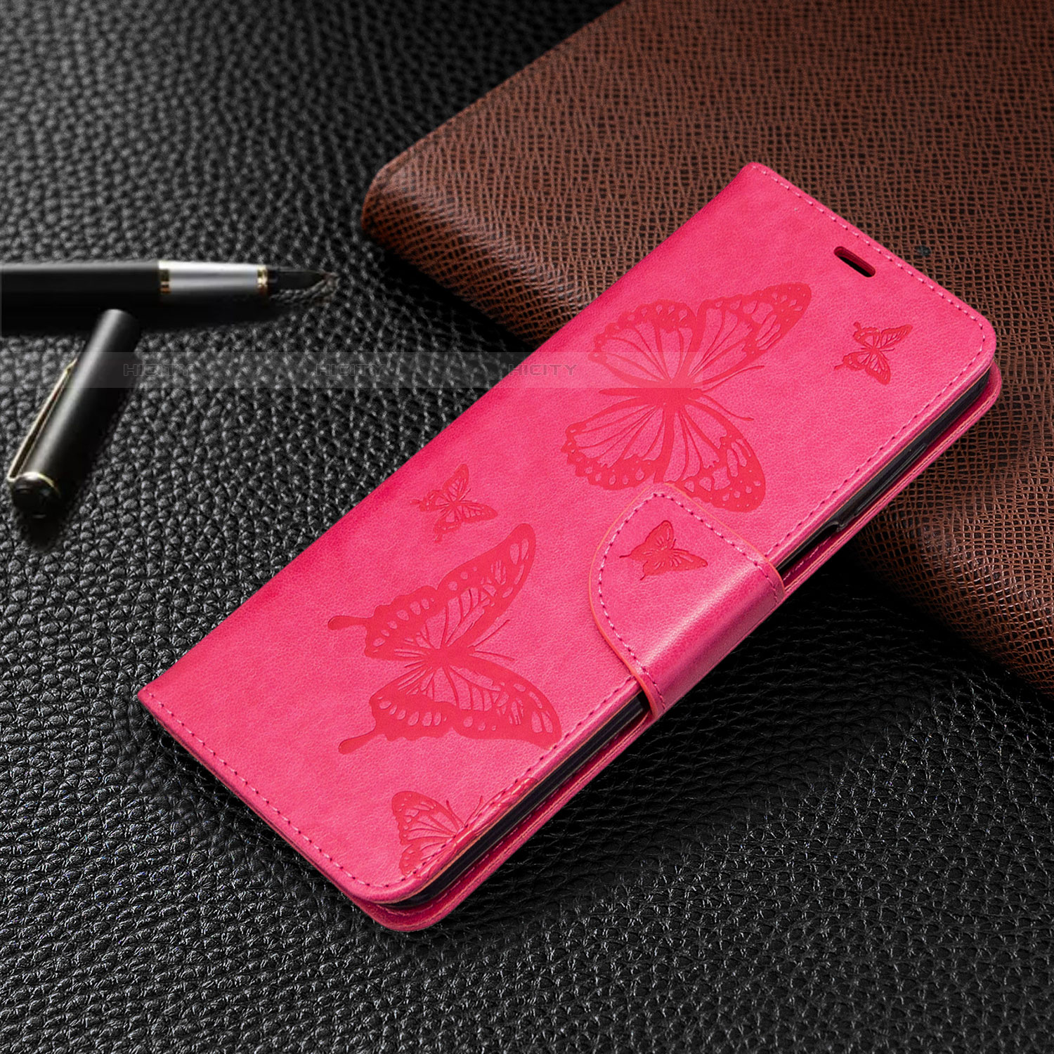 Custodia Portafoglio In Pelle Cover con Supporto L05 per Xiaomi Redmi Note 9S Rosa Caldo