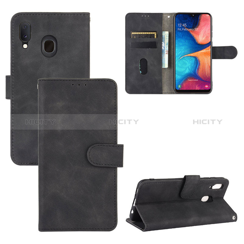 Custodia Portafoglio In Pelle Cover con Supporto L05Z per Samsung Galaxy A20 Nero