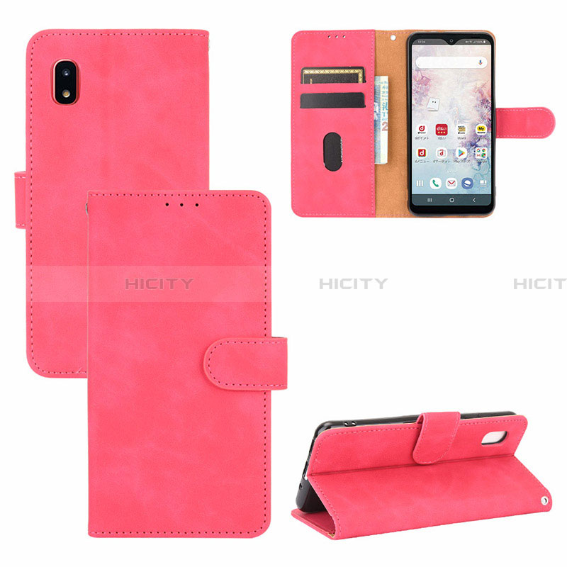 Custodia Portafoglio In Pelle Cover con Supporto L05Z per Samsung Galaxy A20 SC-02M SCV46 Rosa Caldo