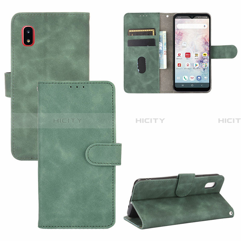 Custodia Portafoglio In Pelle Cover con Supporto L05Z per Samsung Galaxy A20 SC-02M SCV46 Verde