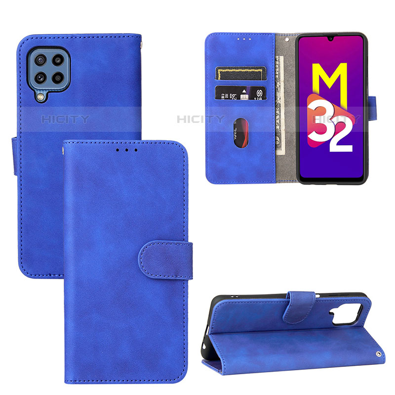 Custodia Portafoglio In Pelle Cover con Supporto L05Z per Samsung Galaxy M32 4G Blu