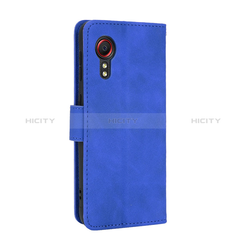 Custodia Portafoglio In Pelle Cover con Supporto L05Z per Samsung Galaxy XCover 5 SM-G525F Blu